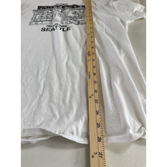 The Original Starbucks Coffee Pike Place Market Seattle T Shirt White Size Large - Picture 6 of 9
